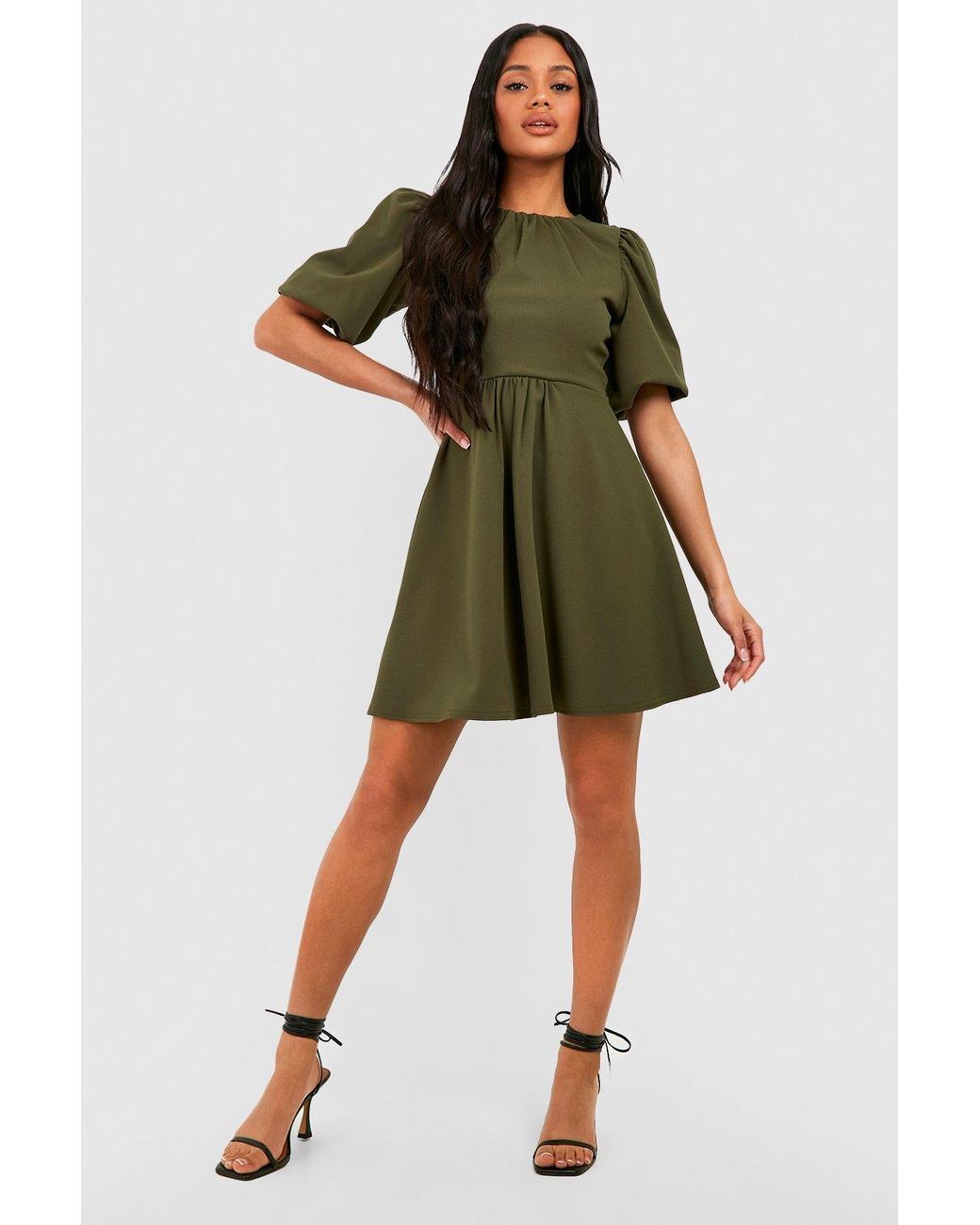 deep v linen dress