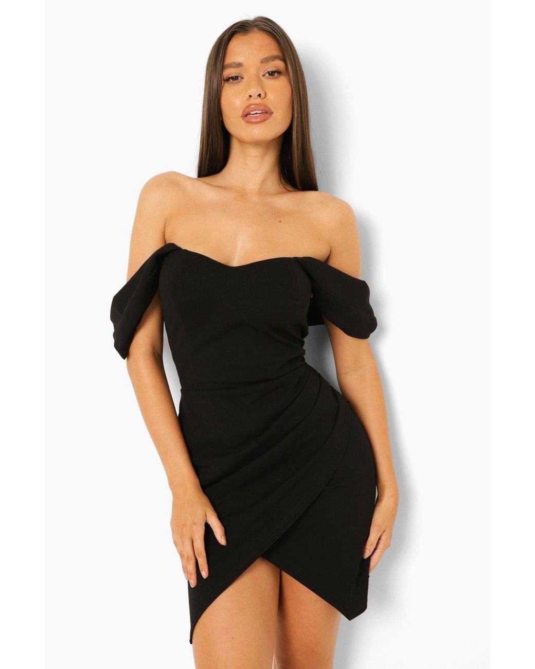 Boohoo Corset Wrap Skirt Bodycon Mini Dress in Black | Lyst