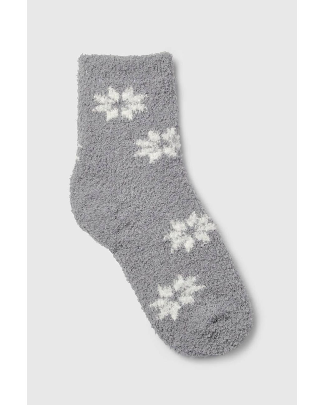 Boohoo White Snowflake Print Fluffy Socks