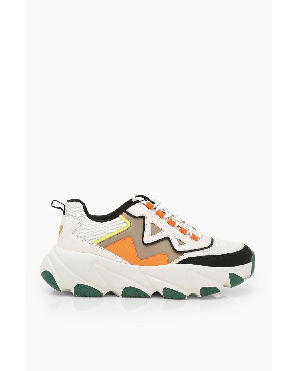 green chunky sneakers
