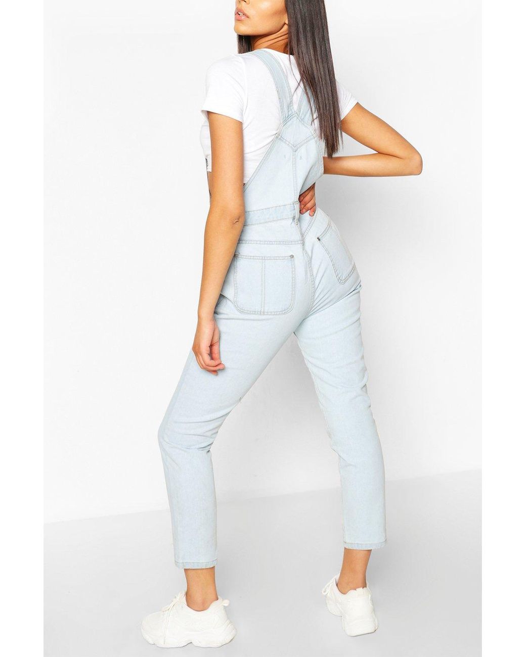 Boohoo Denim Boyfriend Dungarees in 
