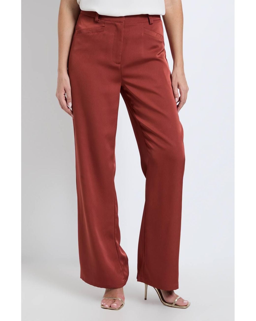 Wallis Red Relaxed Soft Flare Trouser