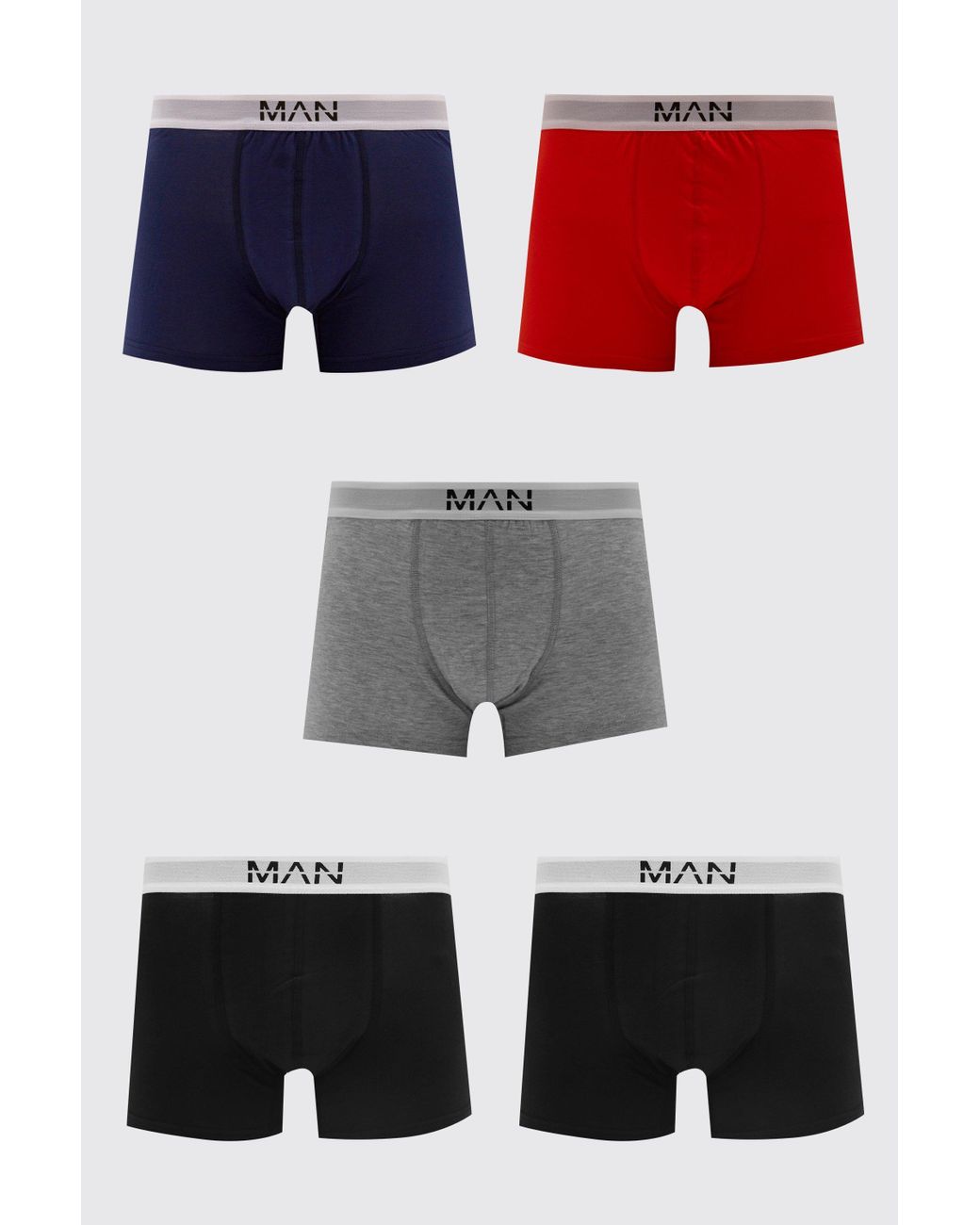 BoohooMAN Man Dash Multi Colour 5 Pk Boxer in Gray for Men Lyst