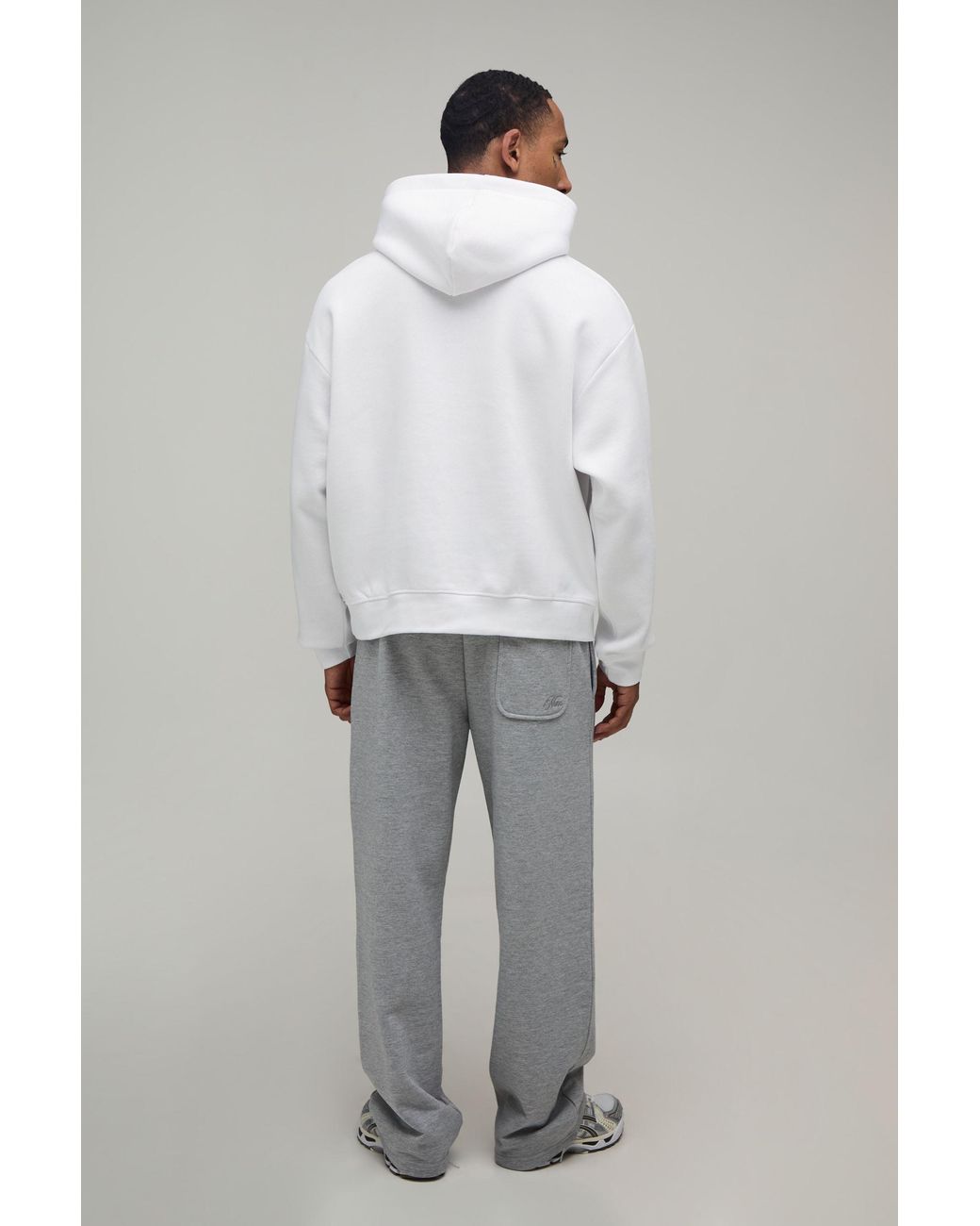 BoohooMAN White Basic Oversized Boxy Hoodie for men