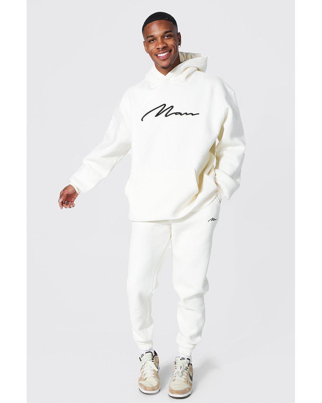 Boohooman cream tracksuit Clearance
