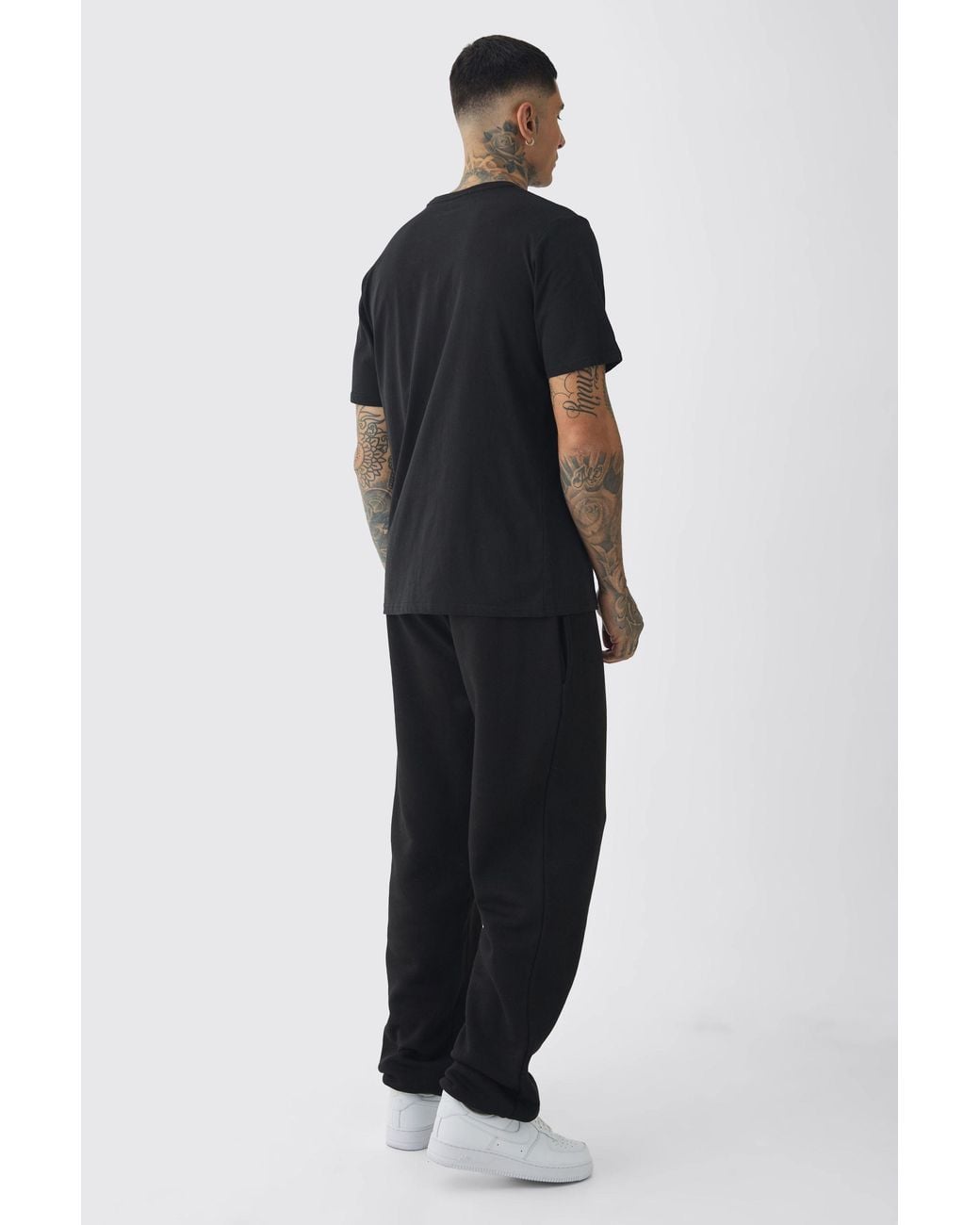 BoohooMAN Black Tall Basic Oversized Fit Sweatpants for men