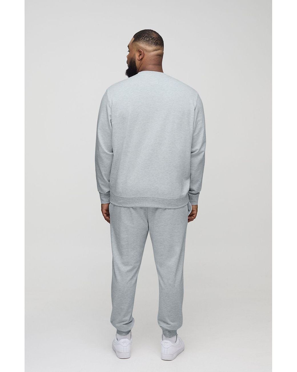BoohooMAN White Plus 260Gsm Loopback Skinny Fit Basic Sweatpants for men