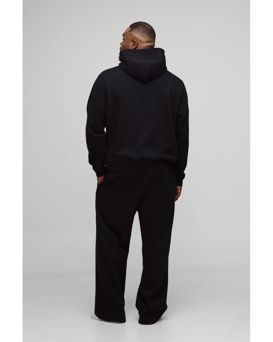 BoohooMAN Blue Plus Basic Boxy Over The Head Hoodie for men