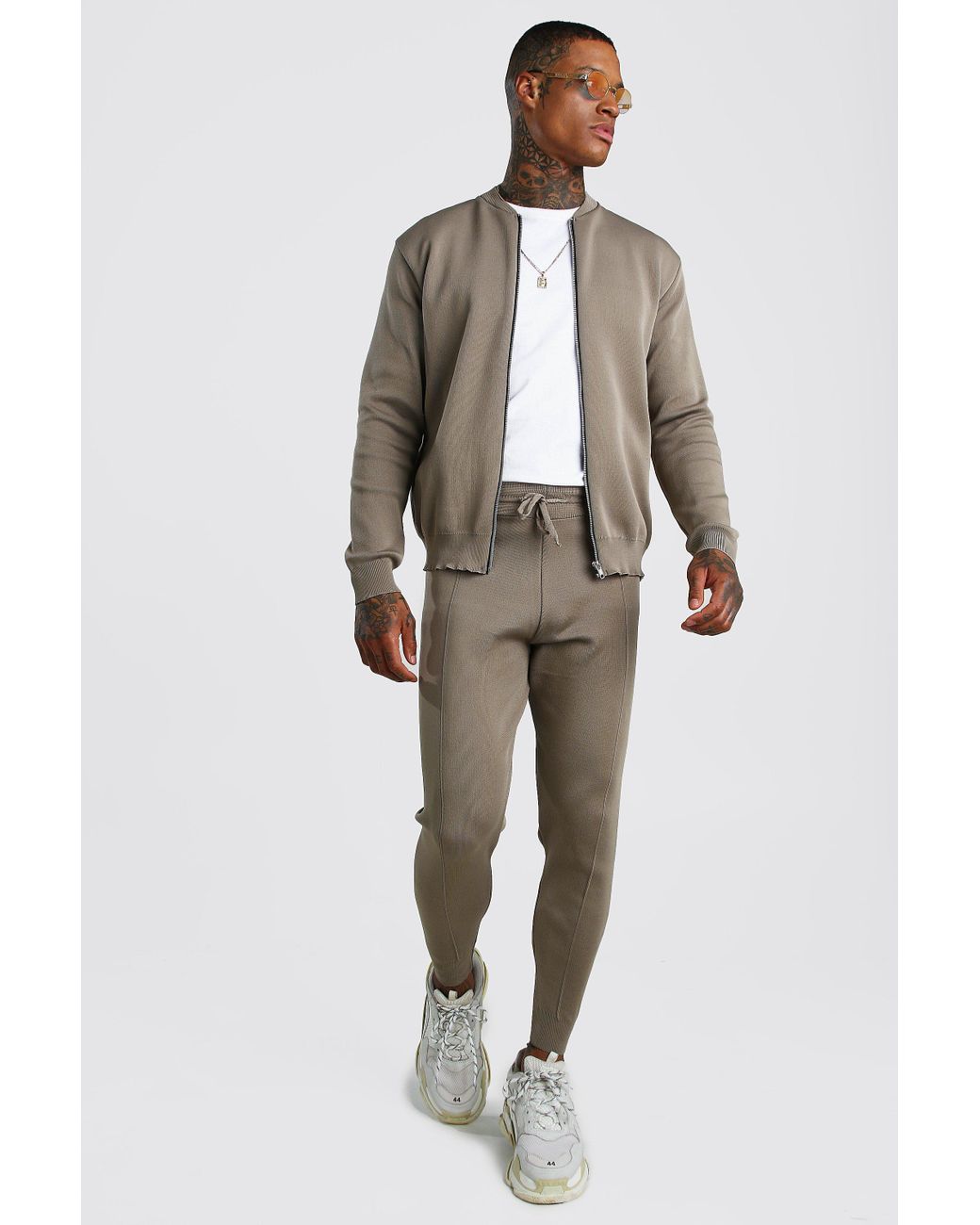 BoohooMAN Smart Knitted Bomber \u0026 Jogger 