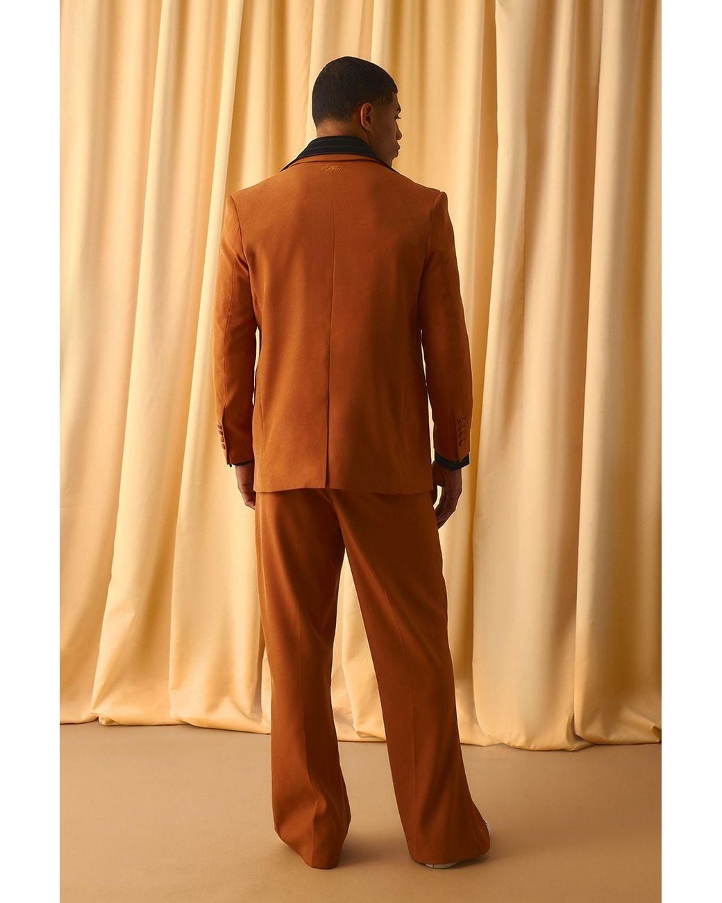 BoohooMAN Flared Suit Pants in Brown for Men | Lyst