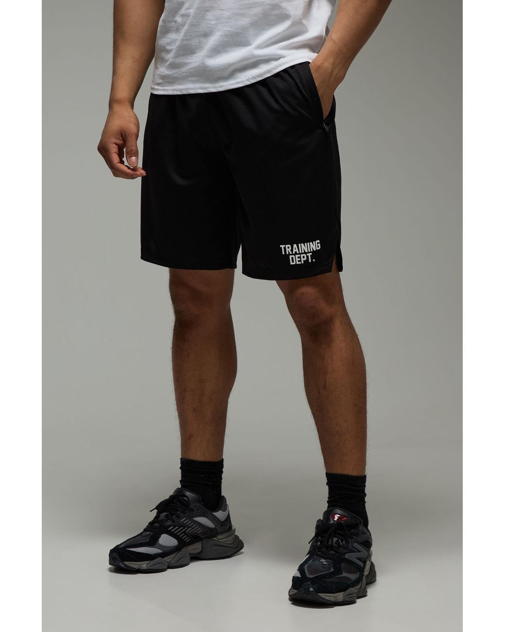 BoohooMAN Black Training Dept Performance 9Inch Short for men