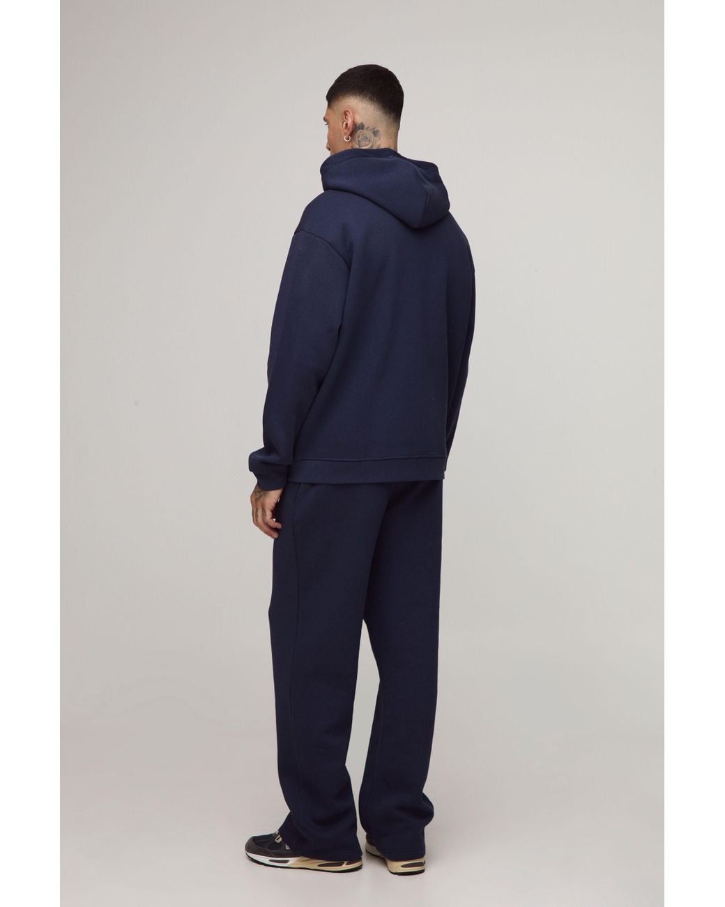 BoohooMAN Blue Tall Basic Oversized Zip Through Hoodie for men
