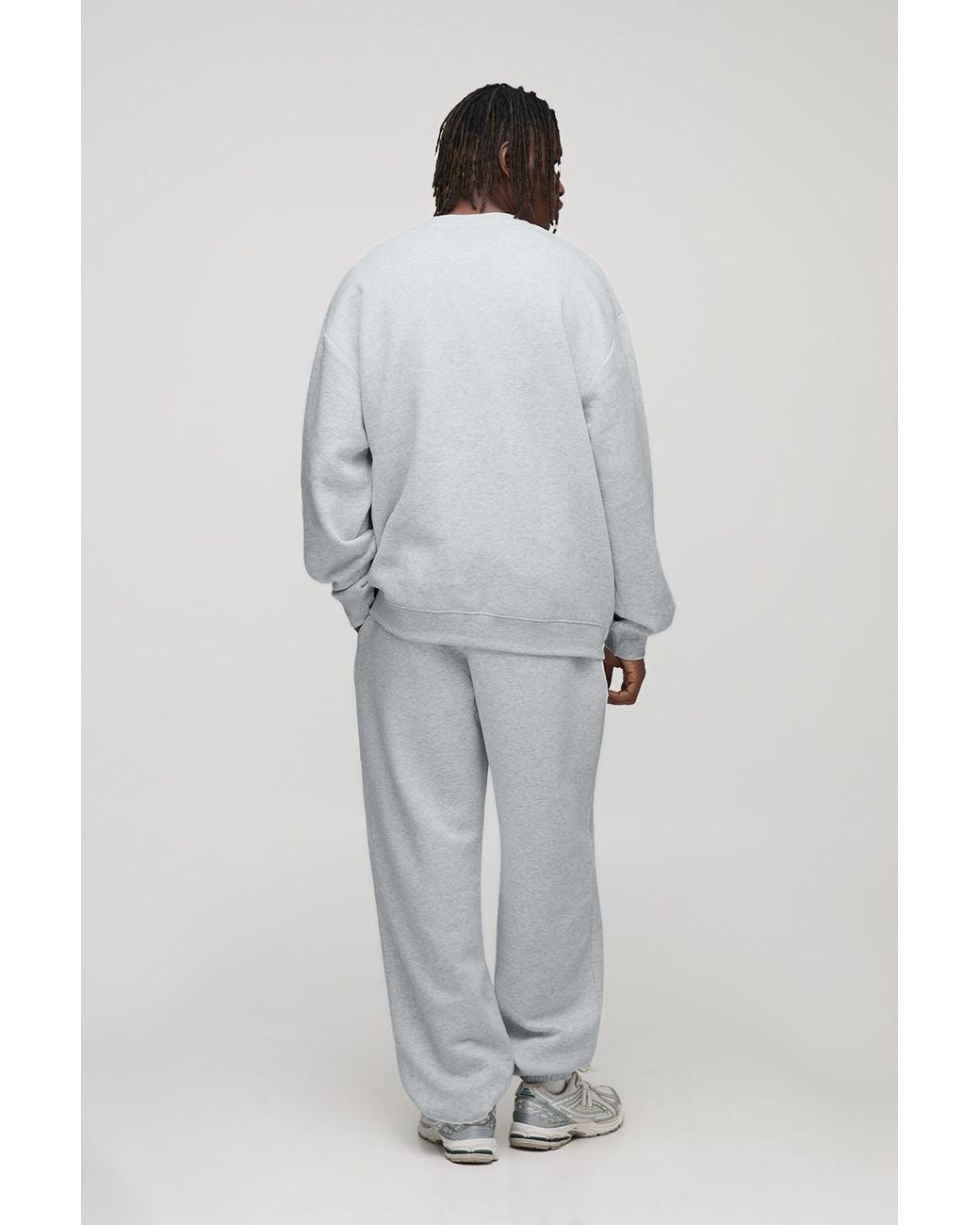 BoohooMAN White Tall Basic Oversized Crew Neck Sweatshirt for men