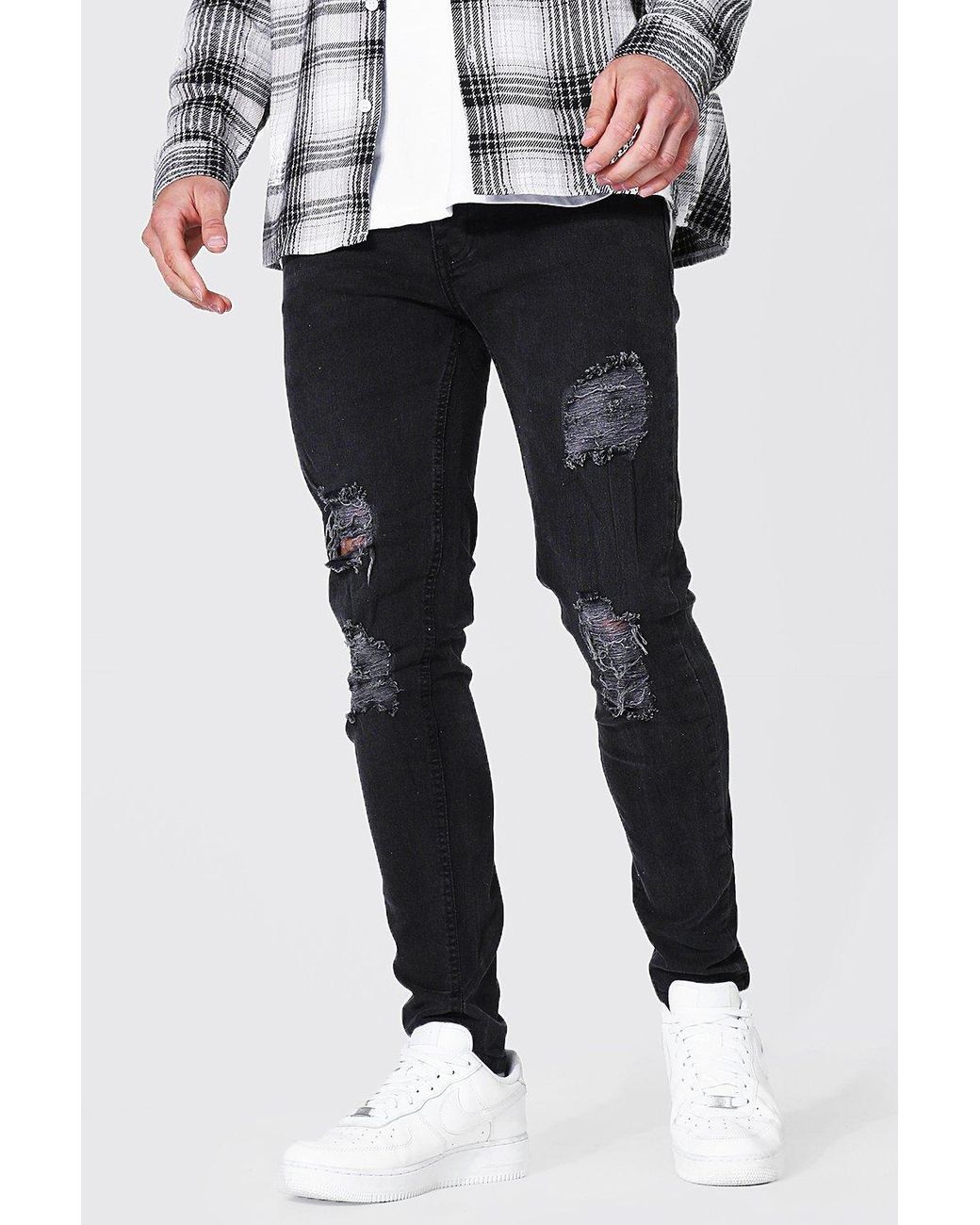 boohooman stacked jeans