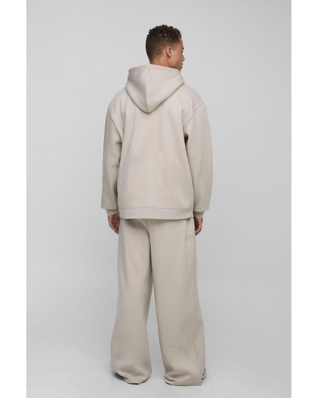 BoohooMAN Gray Tall Basic Oversized Zip Through Hoodie for men