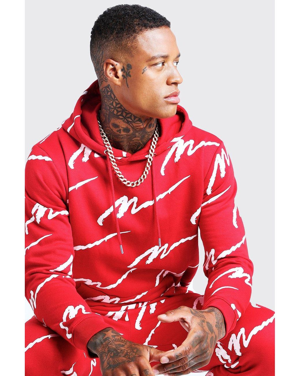 man printed tracksuit