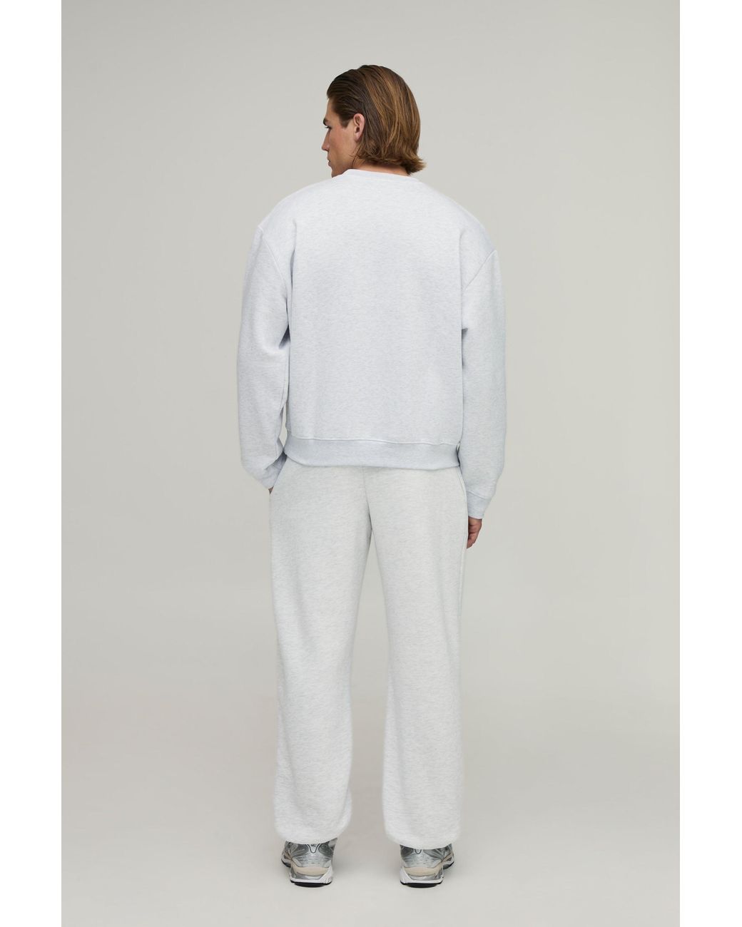 BoohooMAN White Basic Oversized Boxy Crew Neck Sweatshirt for men
