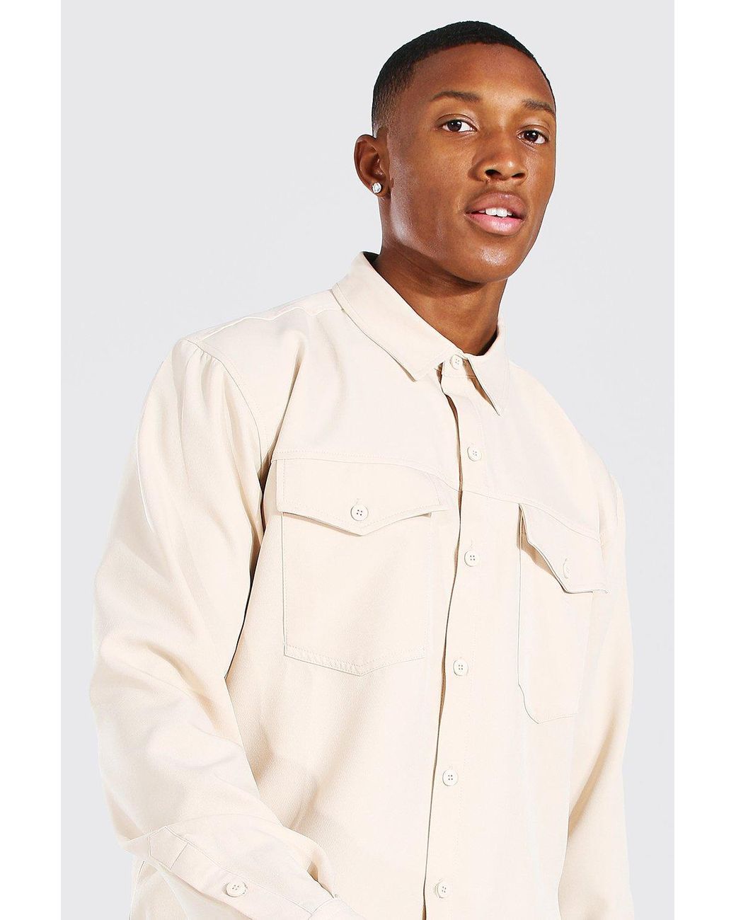 BoohooMAN Smart Utility Stretch Shirt 