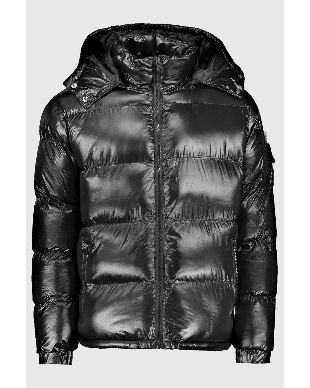Men's high sales shine puffer coat
