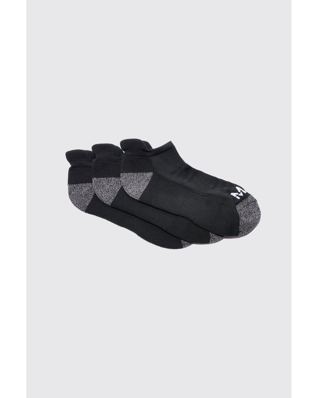 BoohooMAN Black Active Cushioned Training Sneakers 3 Pack Socks for men