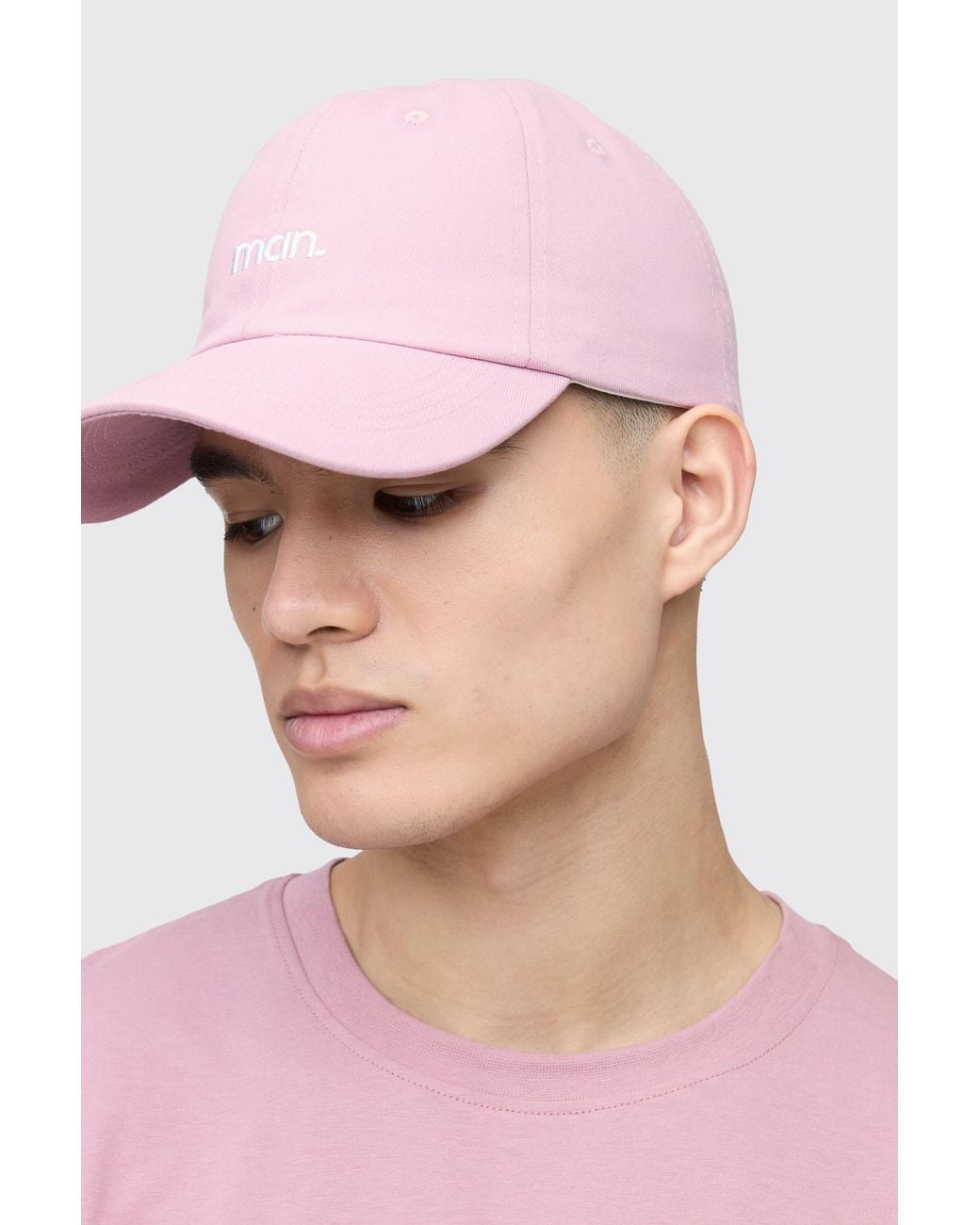 BoohooMAN Pink Man Branded Embroidered Cap for men