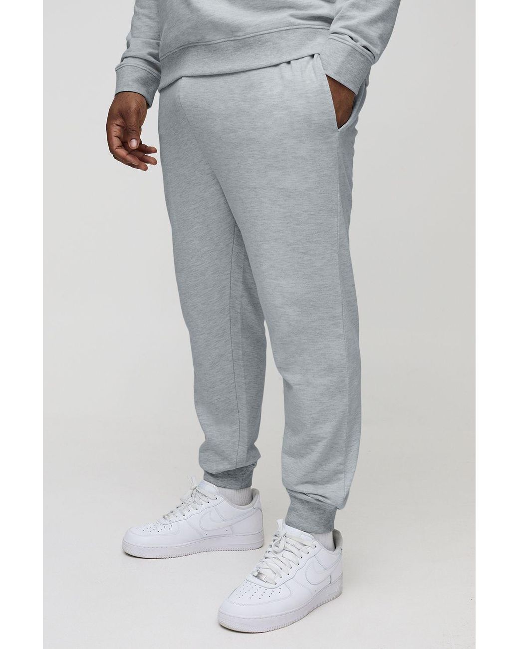 BoohooMAN Plus Basic Skinny Jogginghose in White für Herren