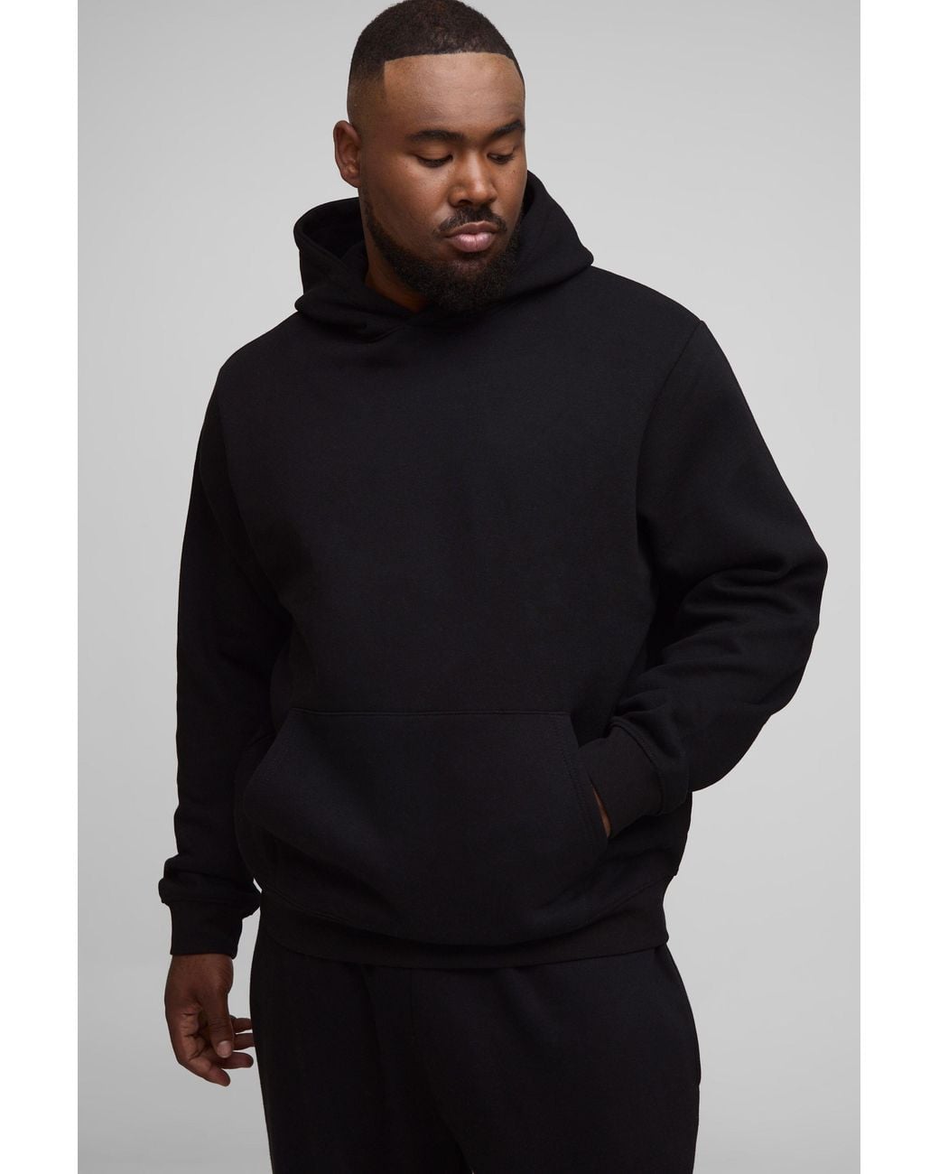 BoohooMAN Blue Plus Basic Regular Fit Over The Head Hoodie for men