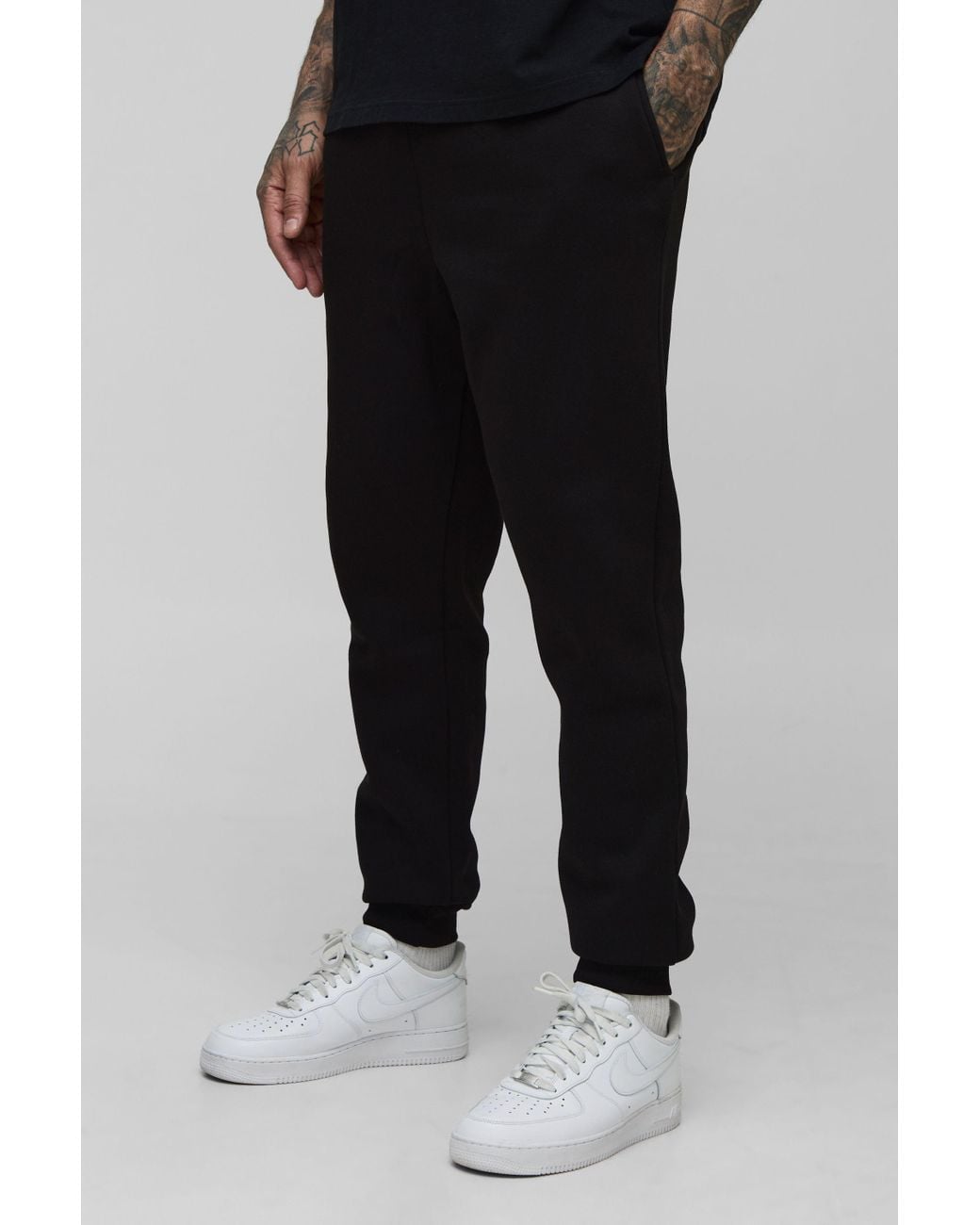 BoohooMAN Black Tall Basic Slim Fit Sweatpants for men