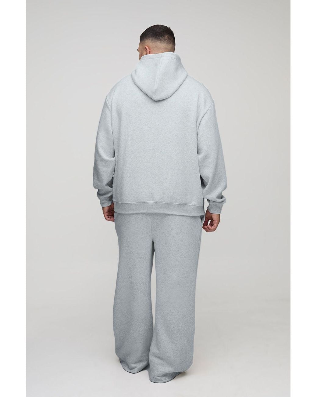 BoohooMAN White Plus Basic Oversized Over The Head Hoodie for men