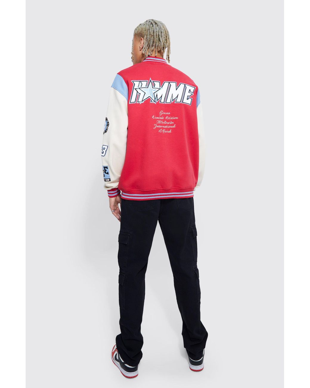 Oversized Boxy Jersey Varsity Jacket