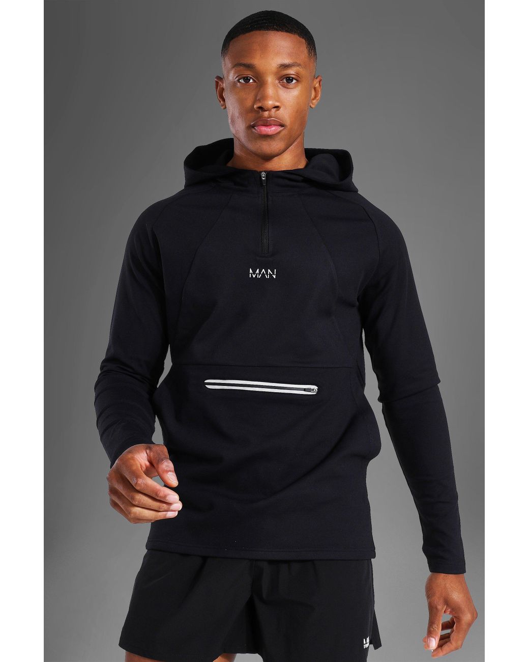 black hoodie boohooman