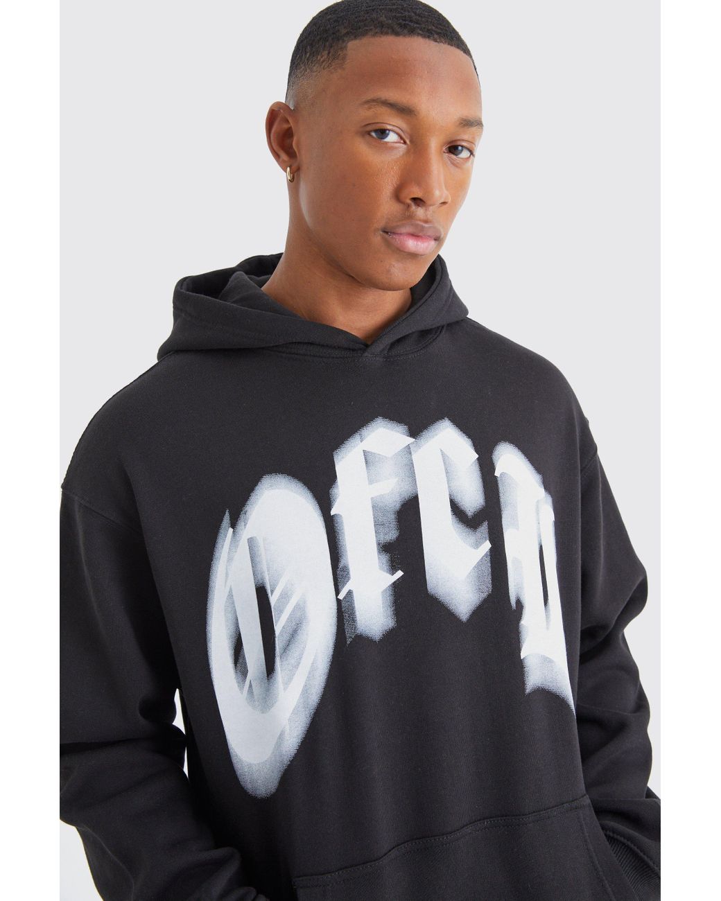 BoohooMAN Oversized Graphic Hoodie in Black for Men Lyst