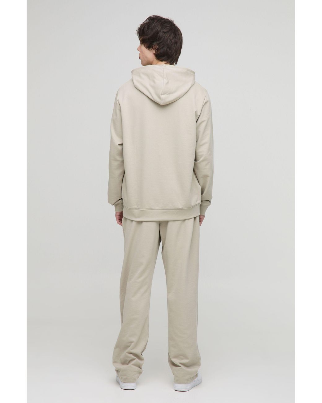 BoohooMAN Gray Tall Lightweight Loopback Regular Fit Basic Hoodie for men