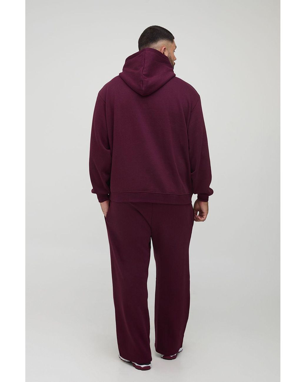 BoohooMAN Red Plus Basic Oversized Over The Head Hoodie for men