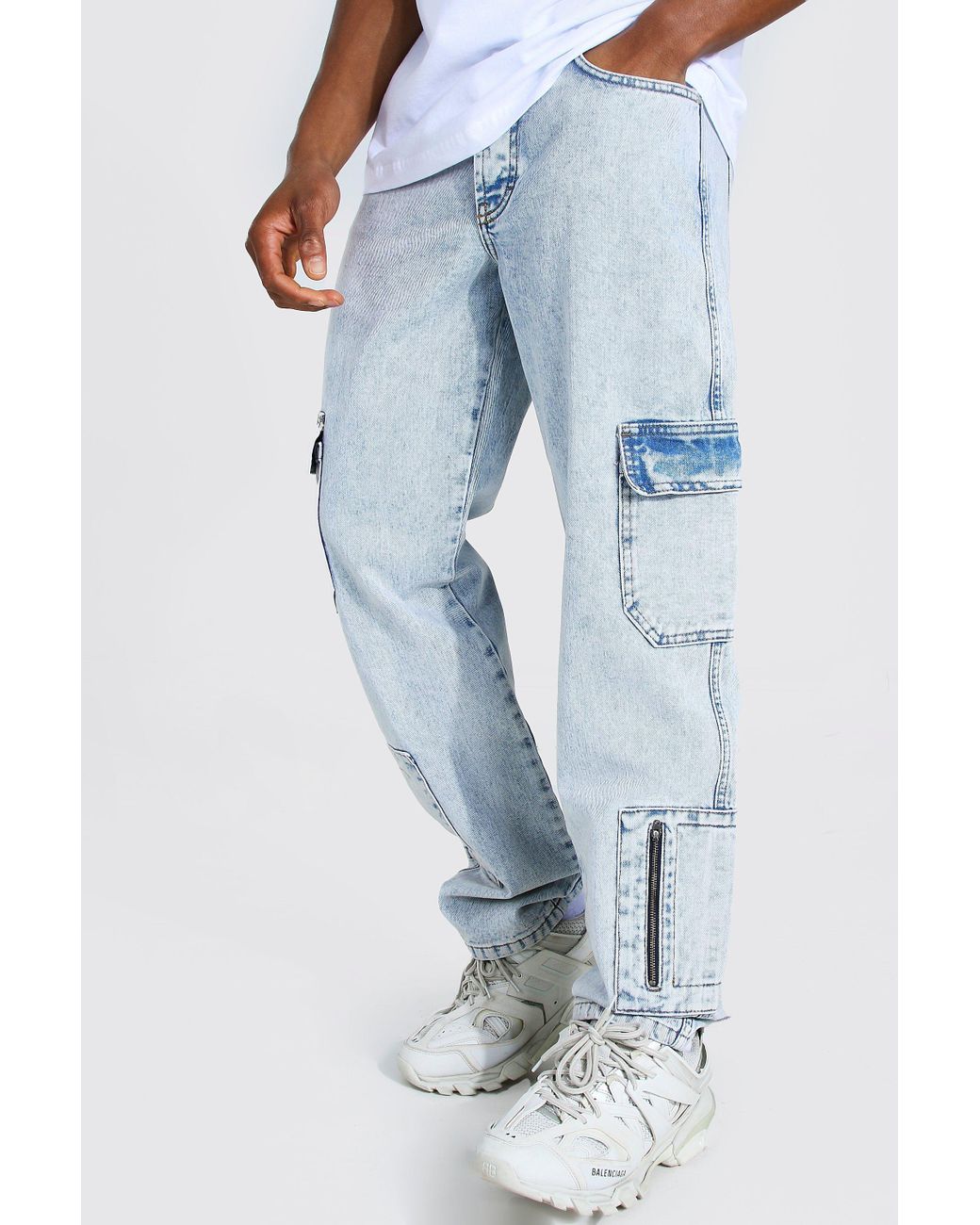 boohooman black cargo pants