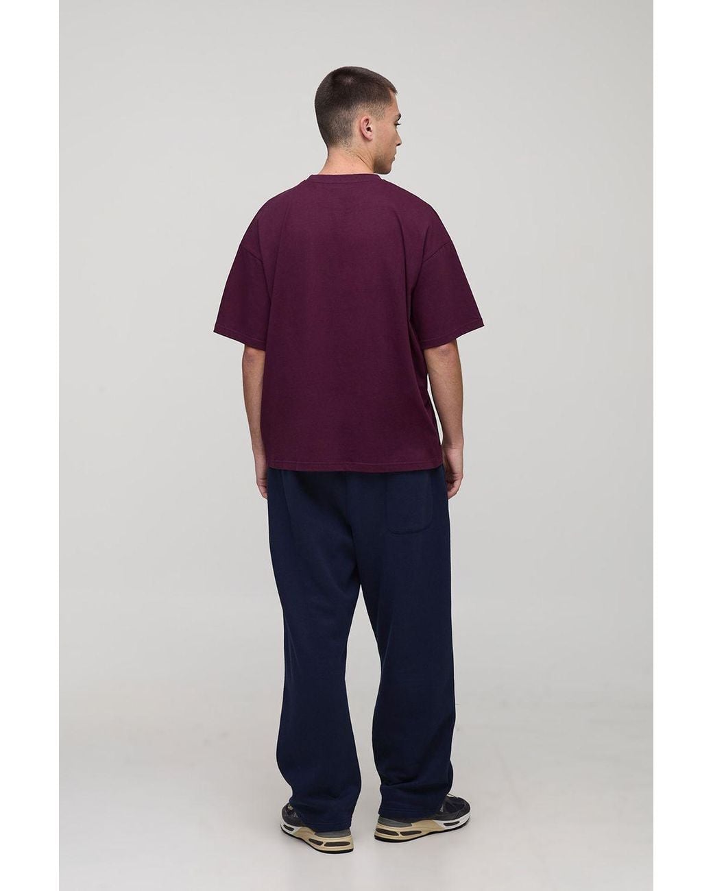 BoohooMAN Purple Basic Oversized Crew Neck T-Shirt for men