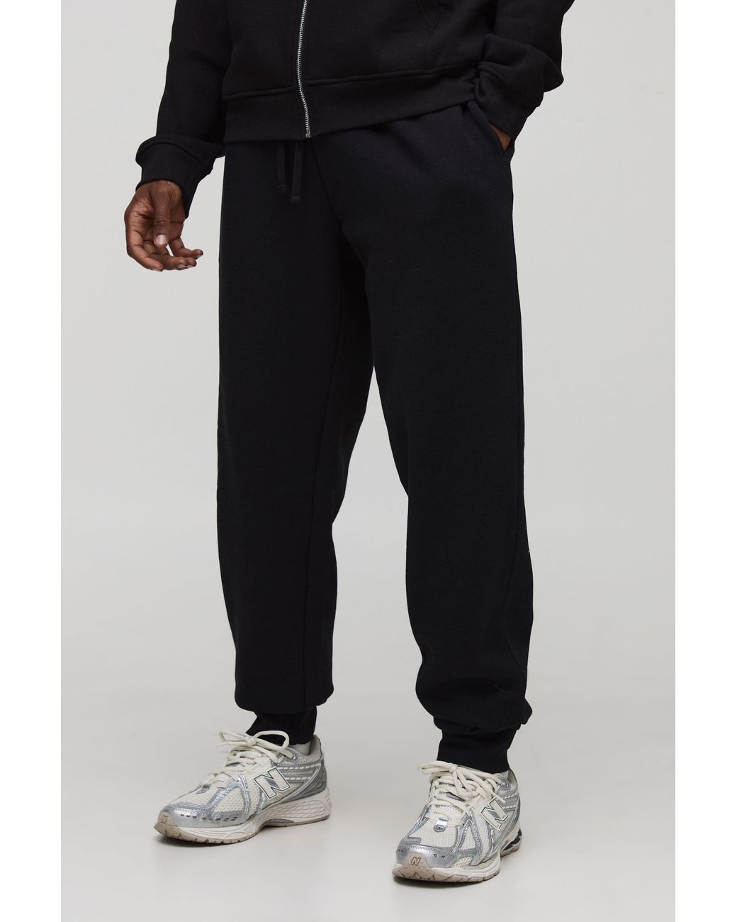 BoohooMAN Black Tall Basic Regular Fit Sweatpants for men