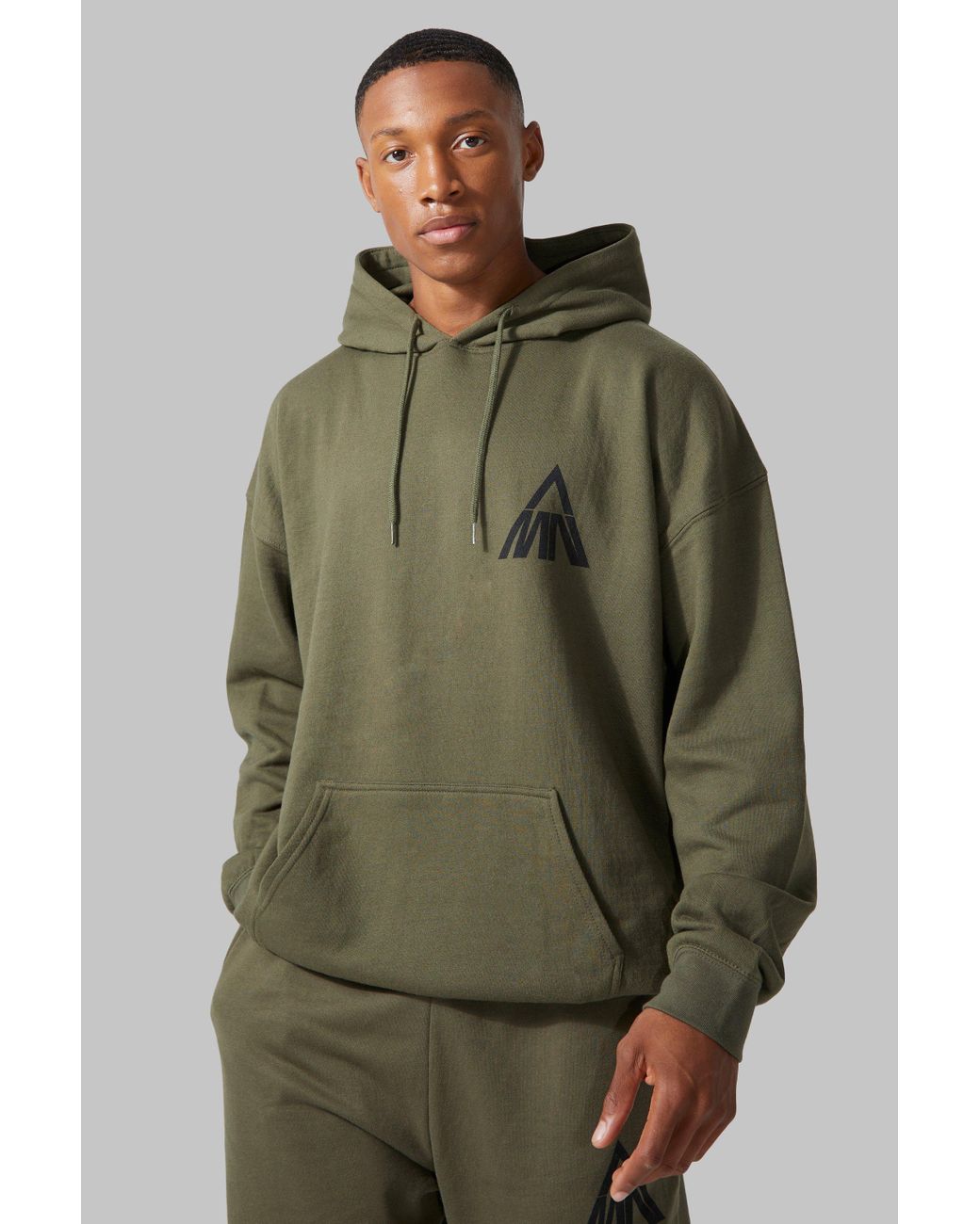 BoohooMAN Active Oversized Logo Hoodie in Green for Men | Lyst