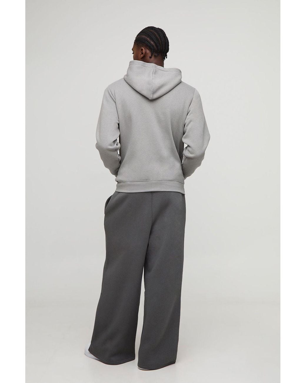 BoohooMAN Gray Basic Regular Zip Through Hoodie for men