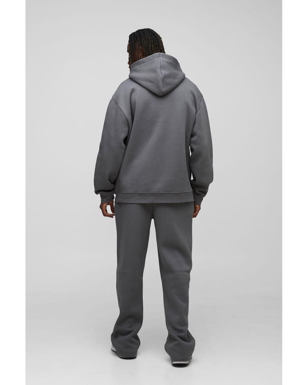 BoohooMAN Gray Tall Basic Oversized Zip Through Hoodie for men