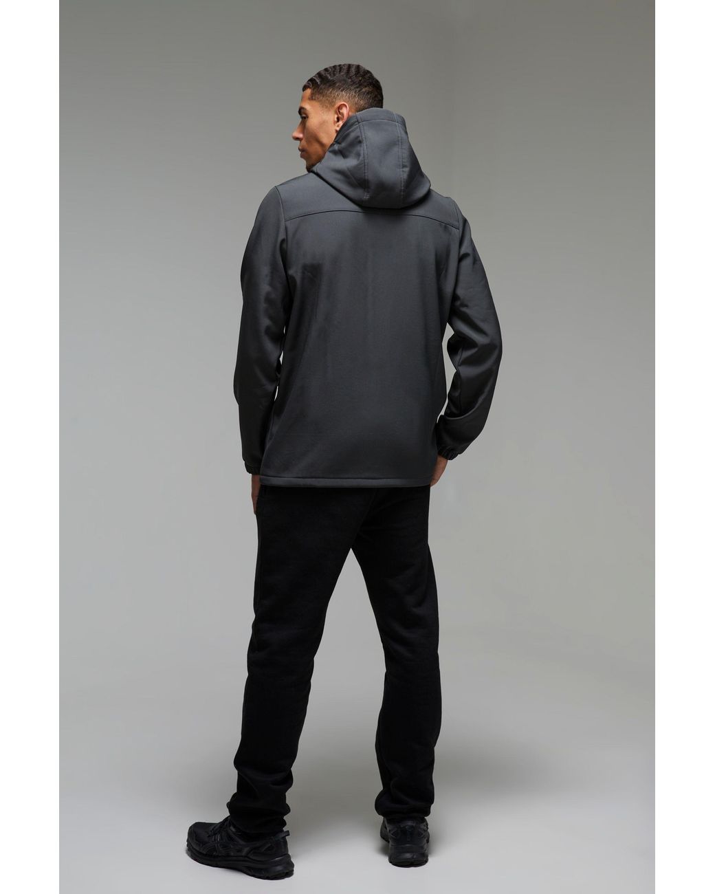 BoohooMAN Gray Active Softshell Jacket for men