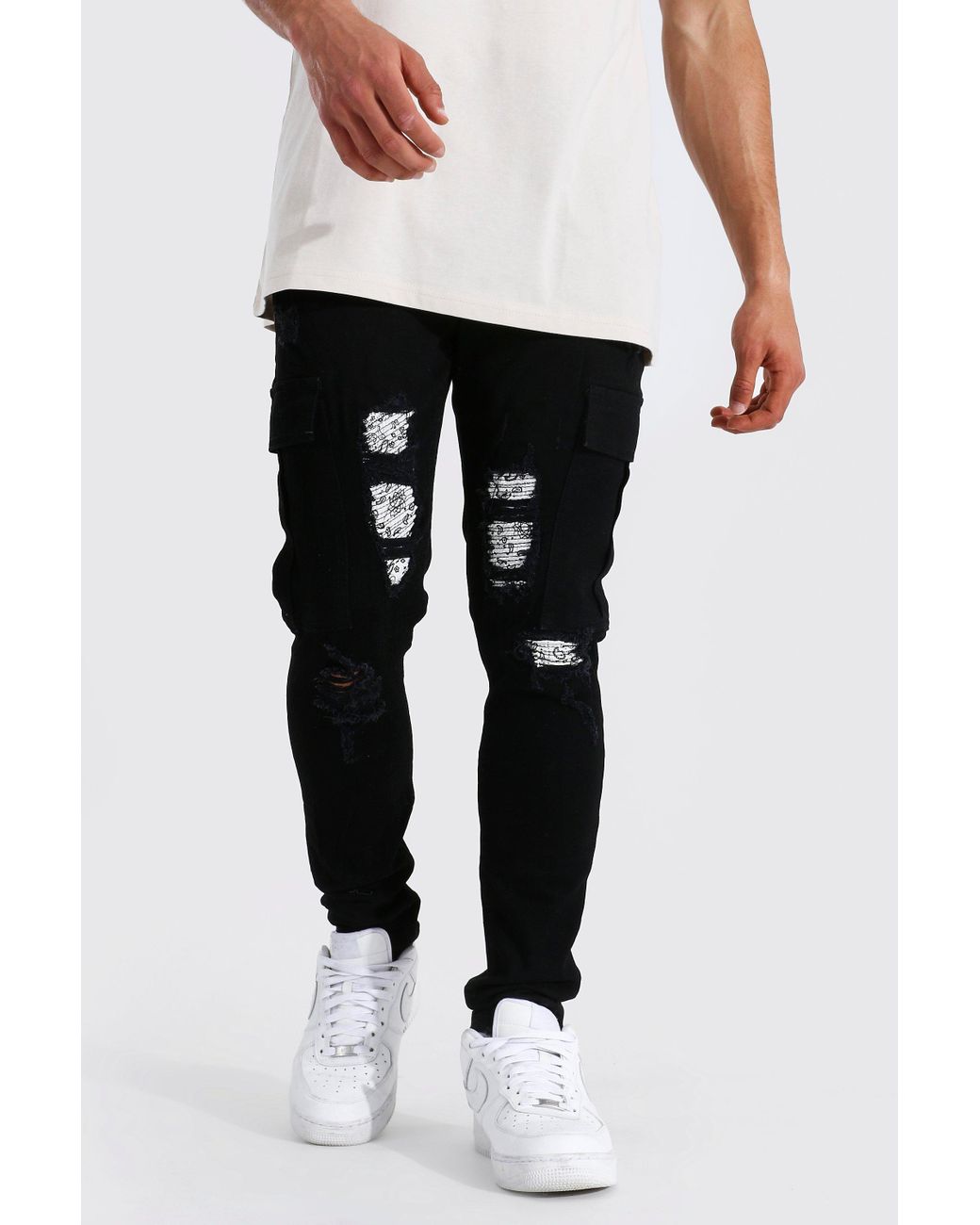 BoohooMAN Denim Skinny Stretch Rip 