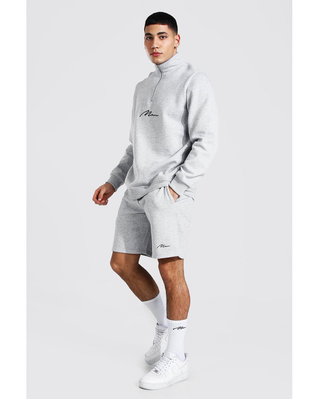 boohooman grey tracksuit bottoms