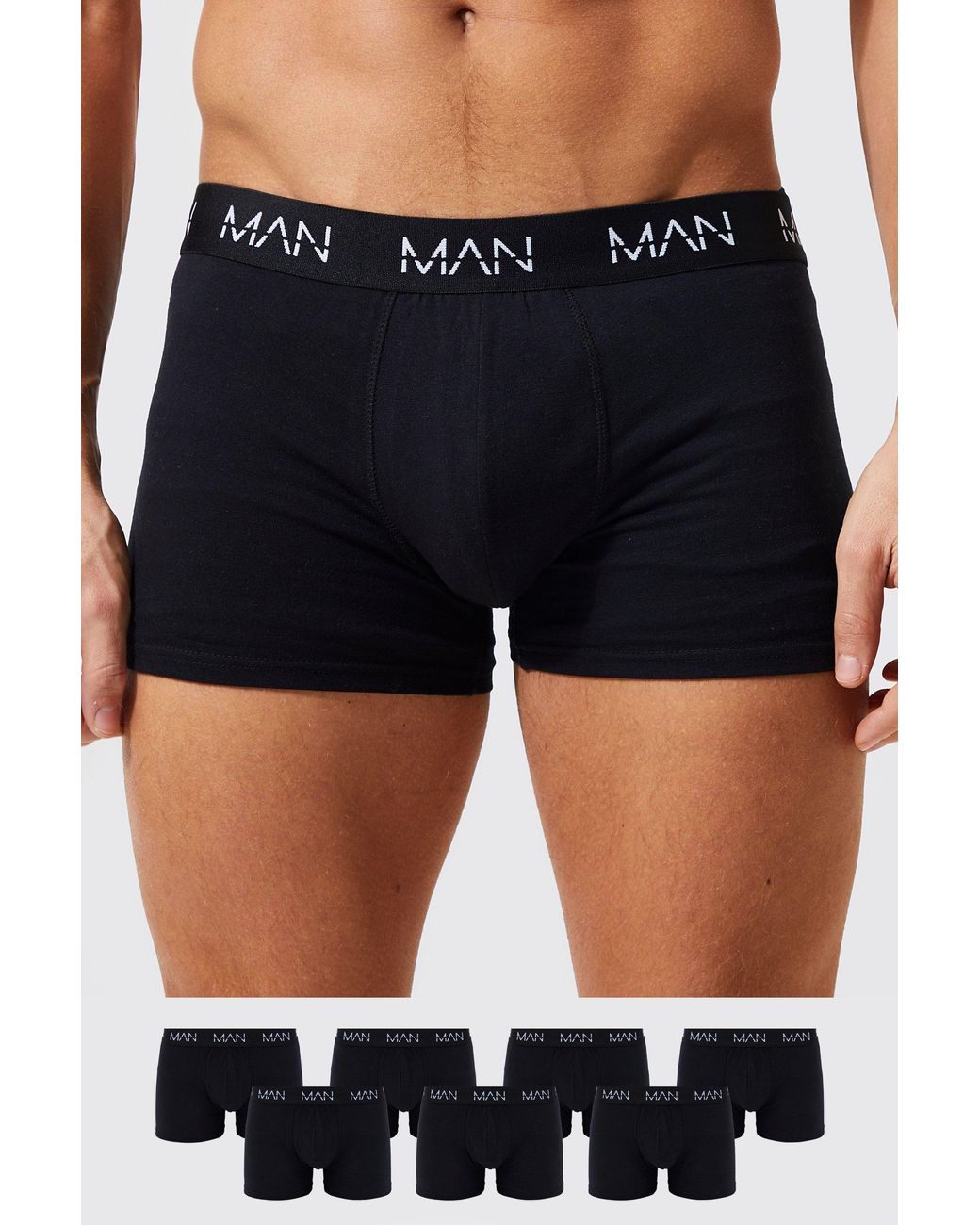 BoohooMAN Blue 7 Pack Man Trunks for men