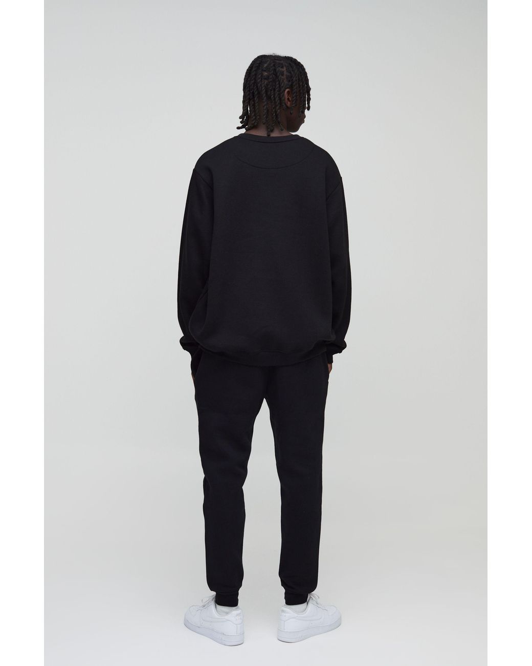 BoohooMAN Black 330Gsm Basic Slim Fit Sweatpants for men