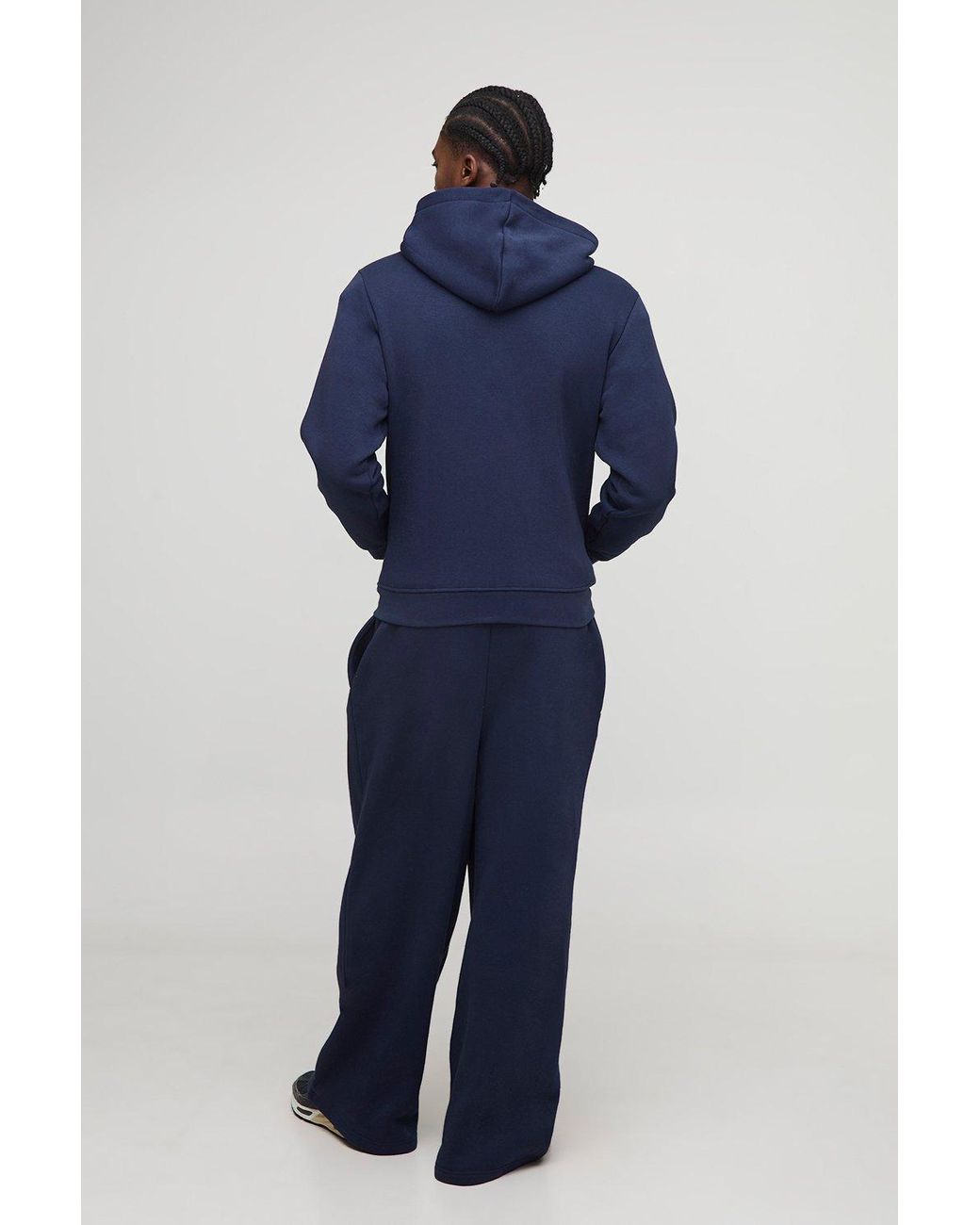 Boohoo Blue Basic Regular Zip Through Hoodie