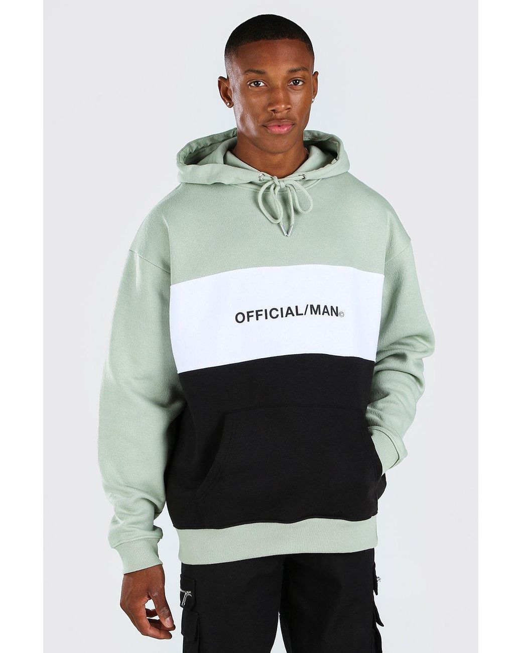 BoohooMAN Official Man Oversized Colour Block Hoodie for Men - Lyst