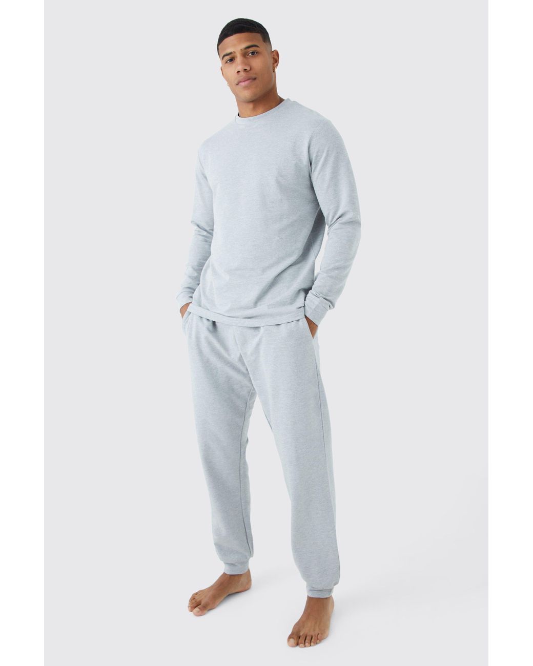 BoohooMAN Soft Feel Lounge Top And Jogger Set in Blue for Men Lyst