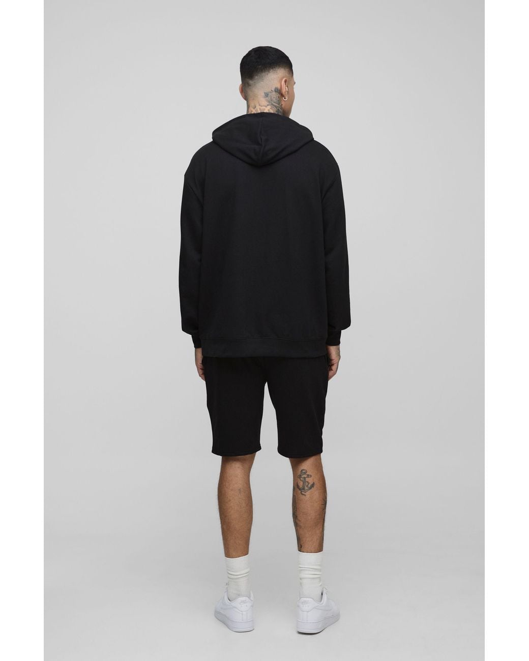 BoohooMAN Black Tall Lightweight Loopback Slim Fit Basic Shorts for men