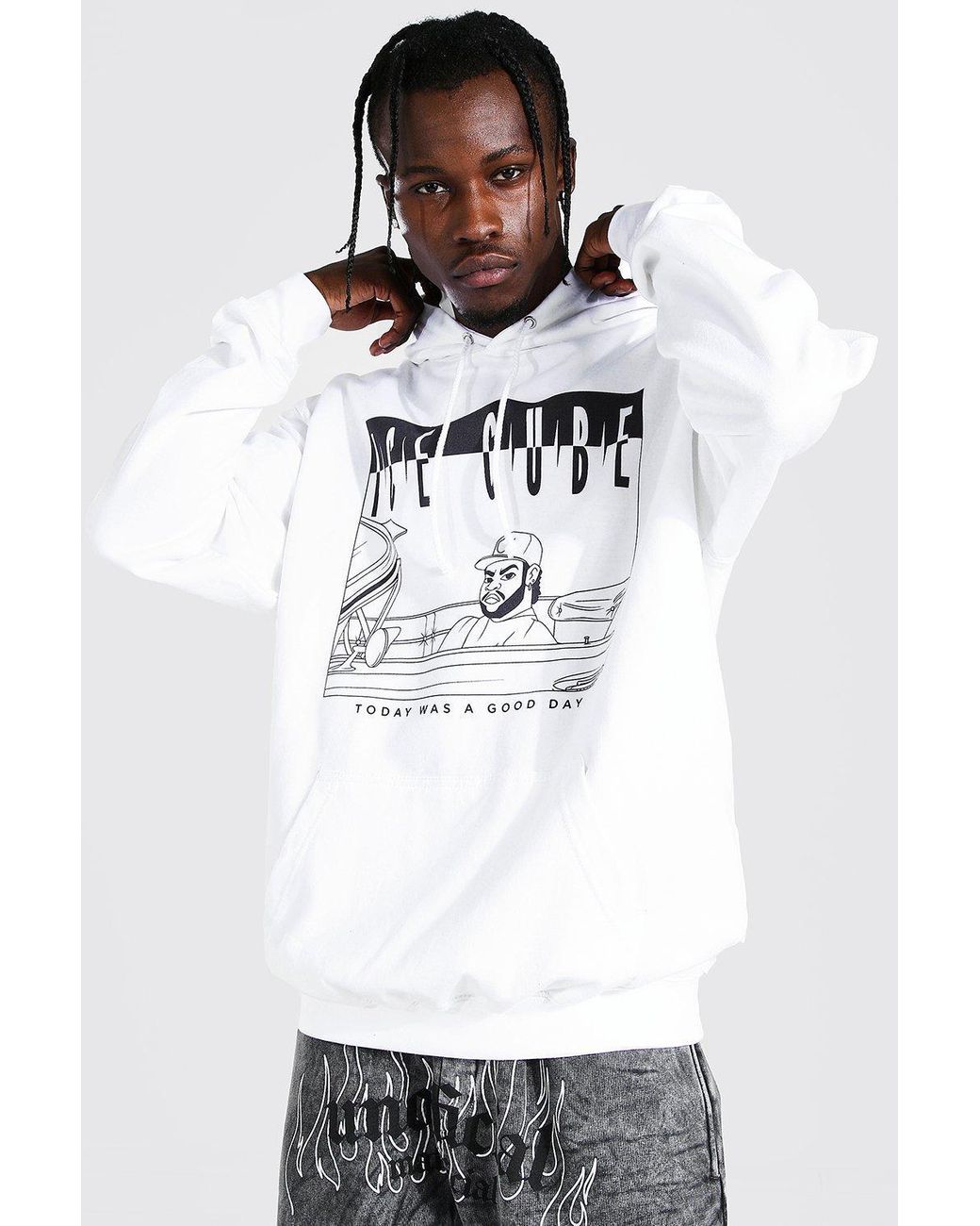 boohooman white joggers